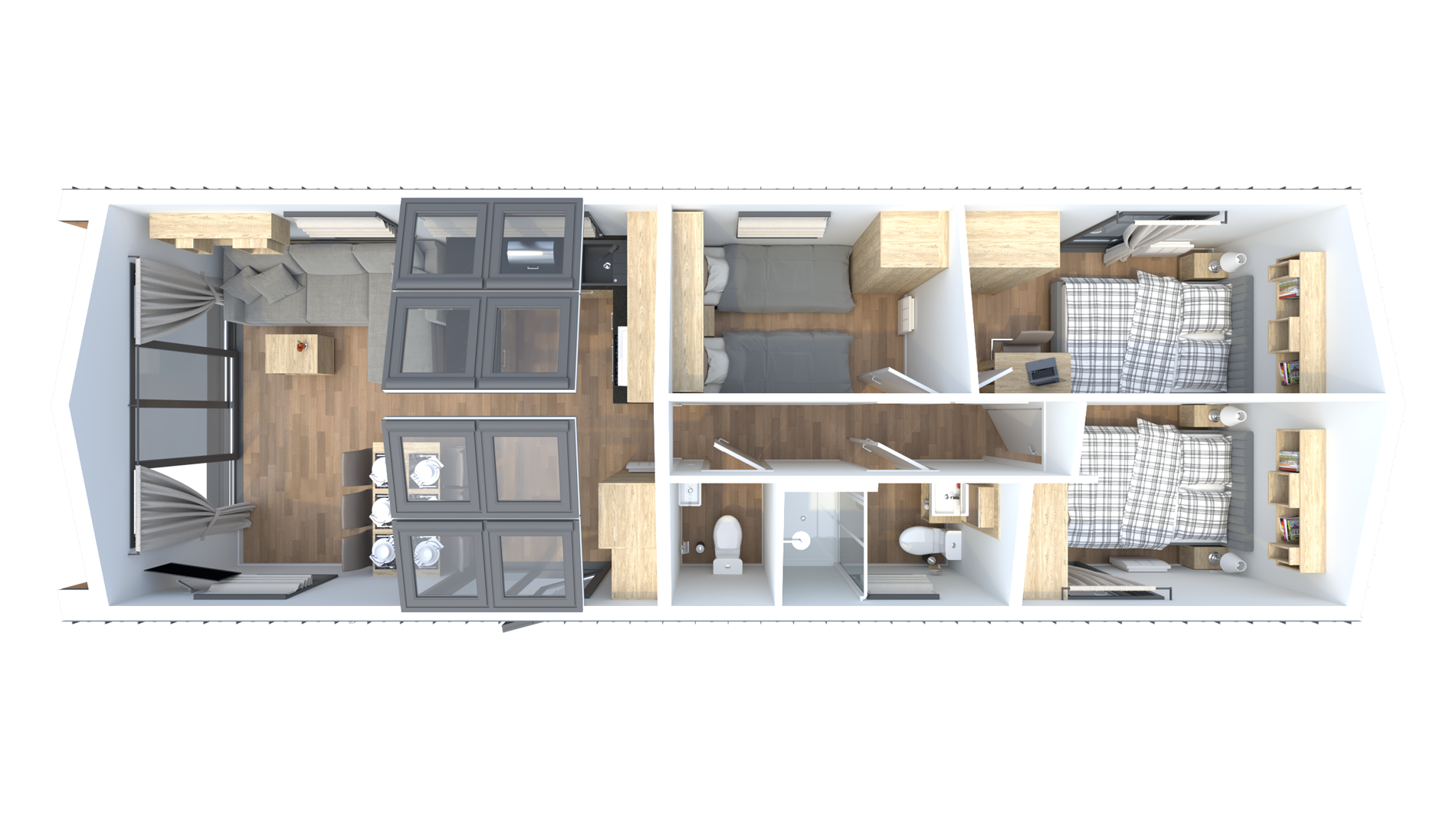 Hausmodell Capri als Visualisierung mit Terrasse und Eingang